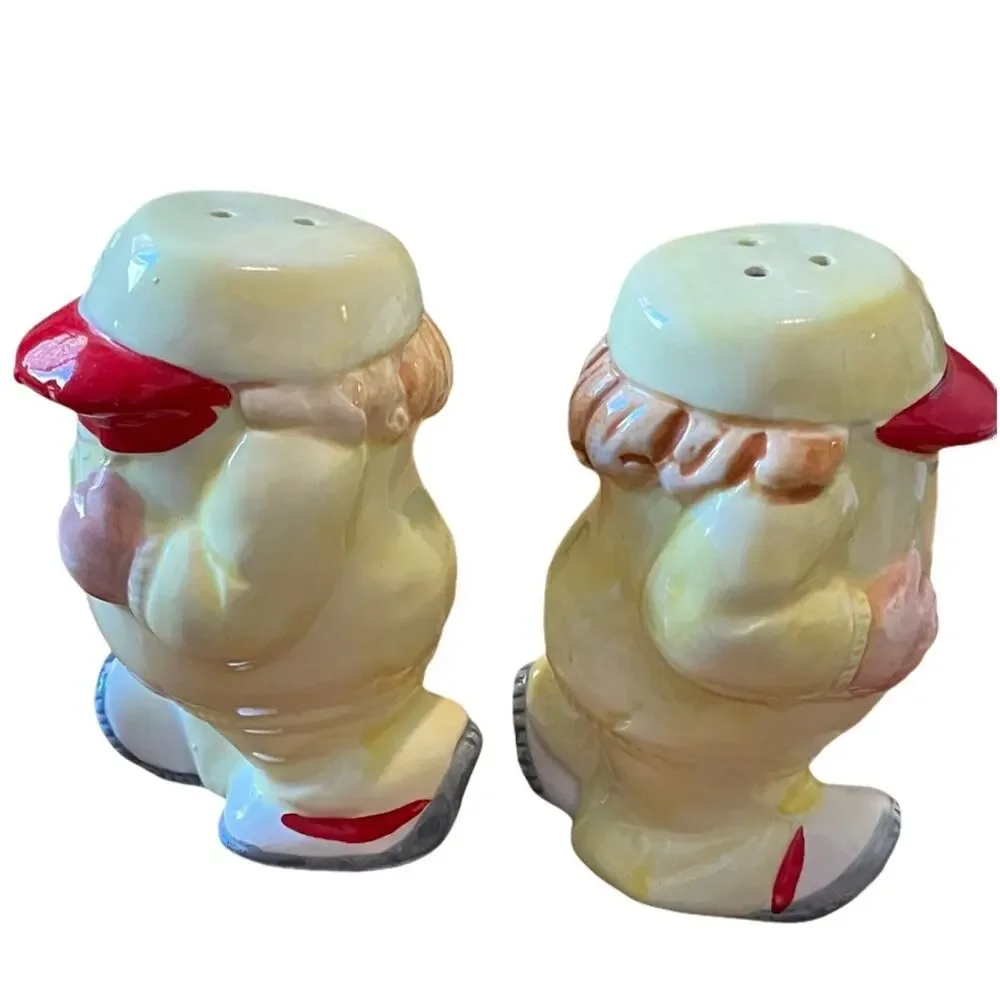 Vintage Japanese Kitsch Headless Jogger Salt and Pepper Shakers, Set